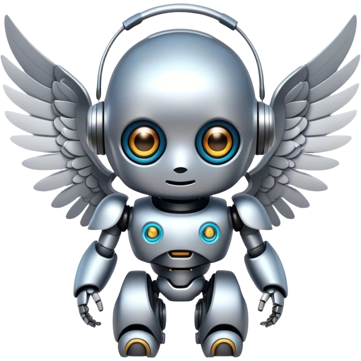 cute robot with wings emoji