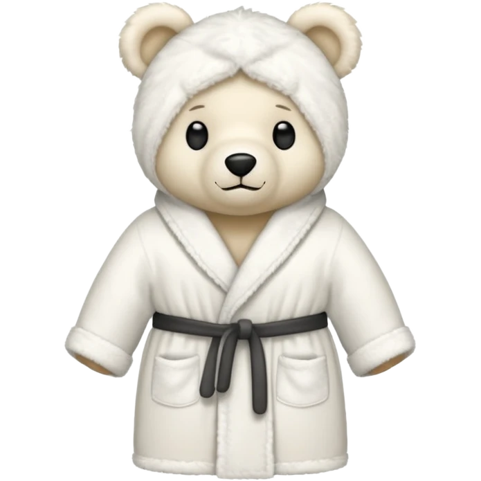 white teddy bear bathrobe emoji