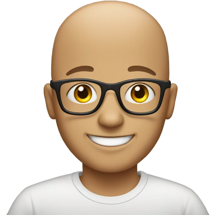 bald boy with glasses smiling emoji