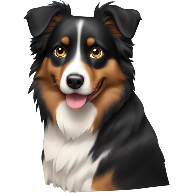 Black and tan Australian shepherd dog mostly black emoji