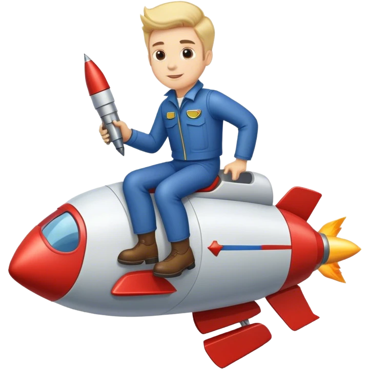 Elon musk riding a rocket emoji