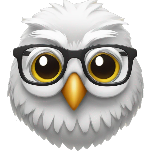 a cute owl wearing glasses emoji