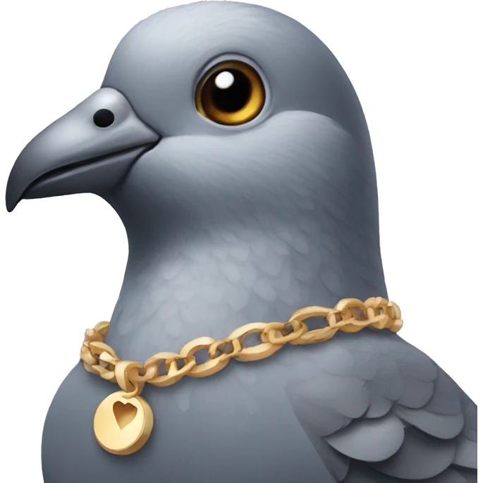 Pigeon wearing a necklace emoji