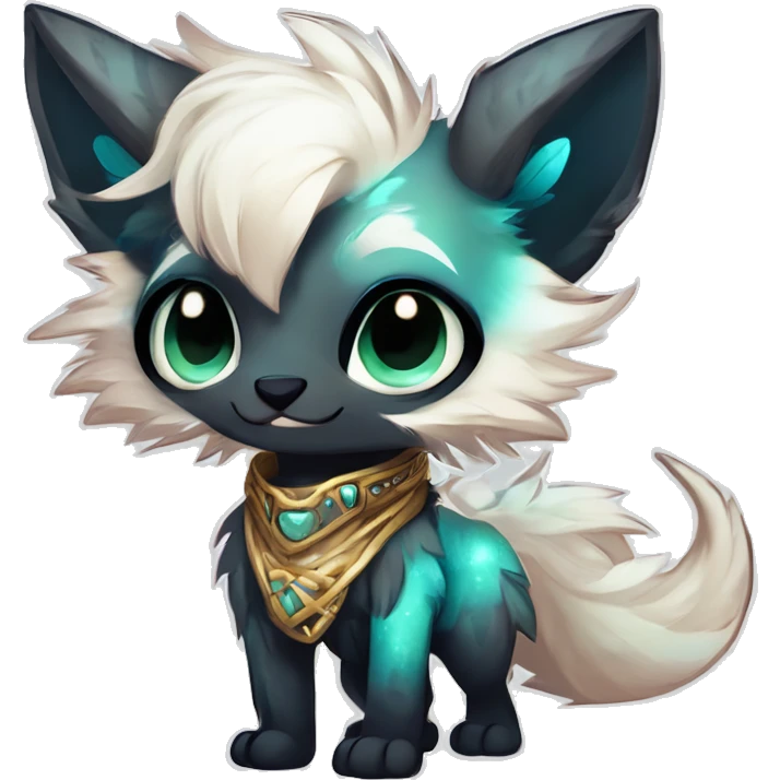 Cool cute Kawaii edgy fantasy shiny animal  fursona Fionbri vernid by griffsnuff & LiLaiRa & Falvie full body emoji