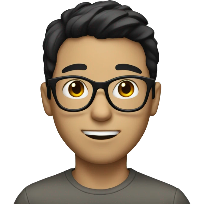 white skin boy with glasses and black straight hair  emoji