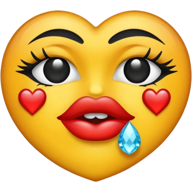 Rhinestone kiss mark emoji