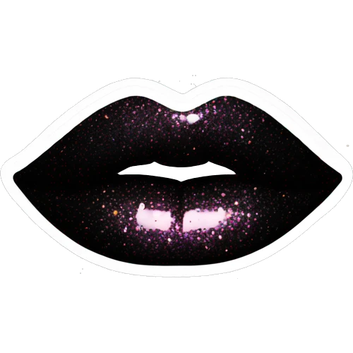 Black ombre lip gloss with a lot of glitter emoji