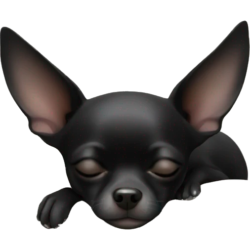  Sleeping black chihuahua  emoji