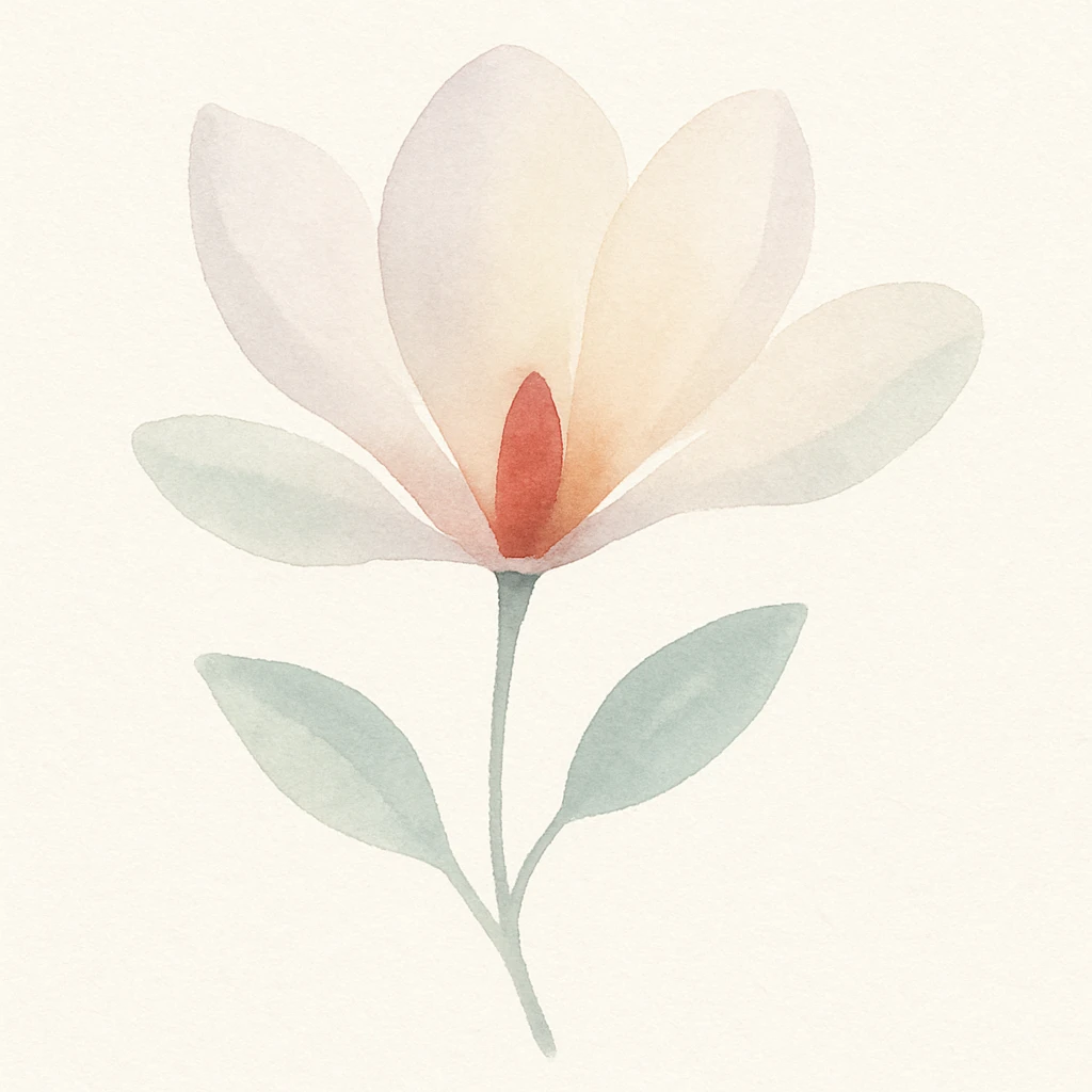 magnolia flower, delicate watercolor painting emoji