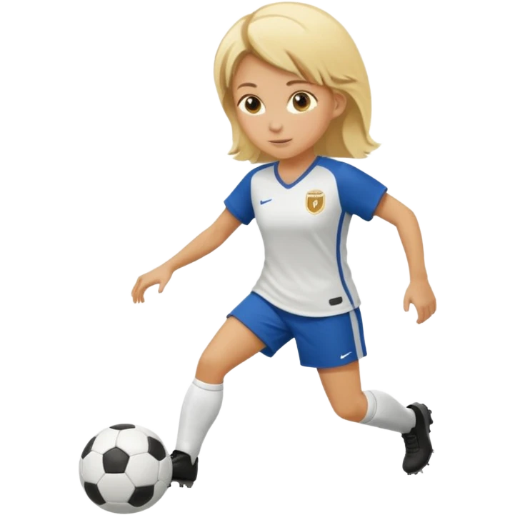 blond soccer girl, dribbling emoji