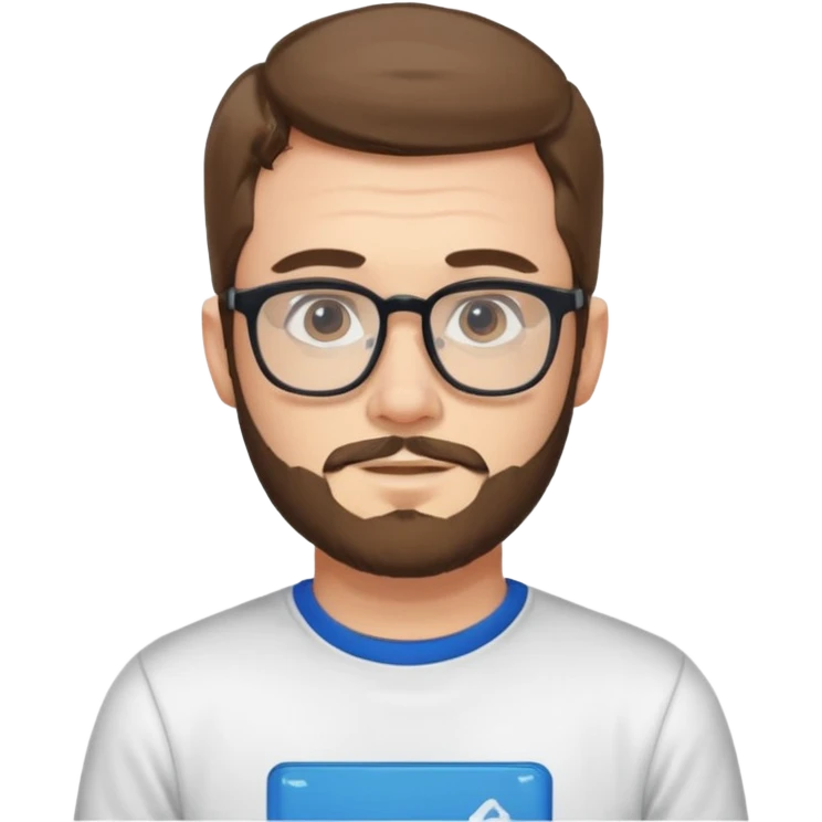 a bespectacled man who works for a tech company emoji