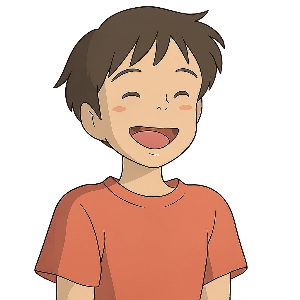 happy person in ghibli style emoji