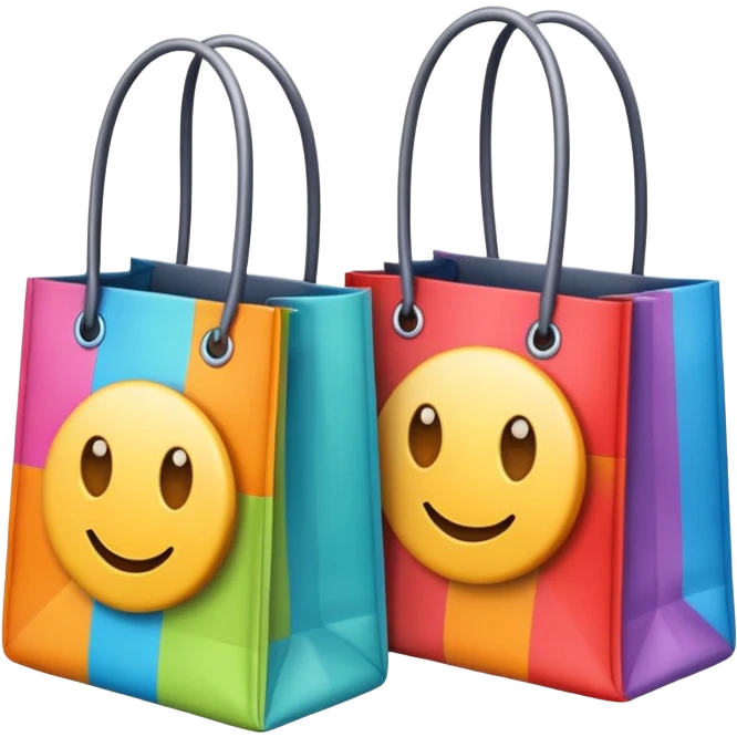 2 beautiful shopping bag emoji