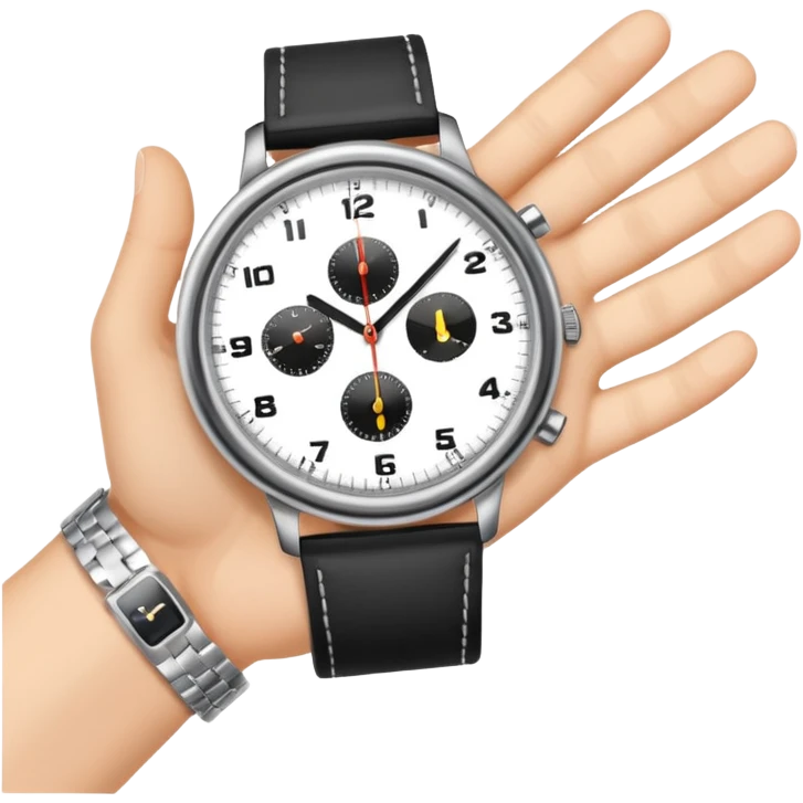A hand with a watch emoji