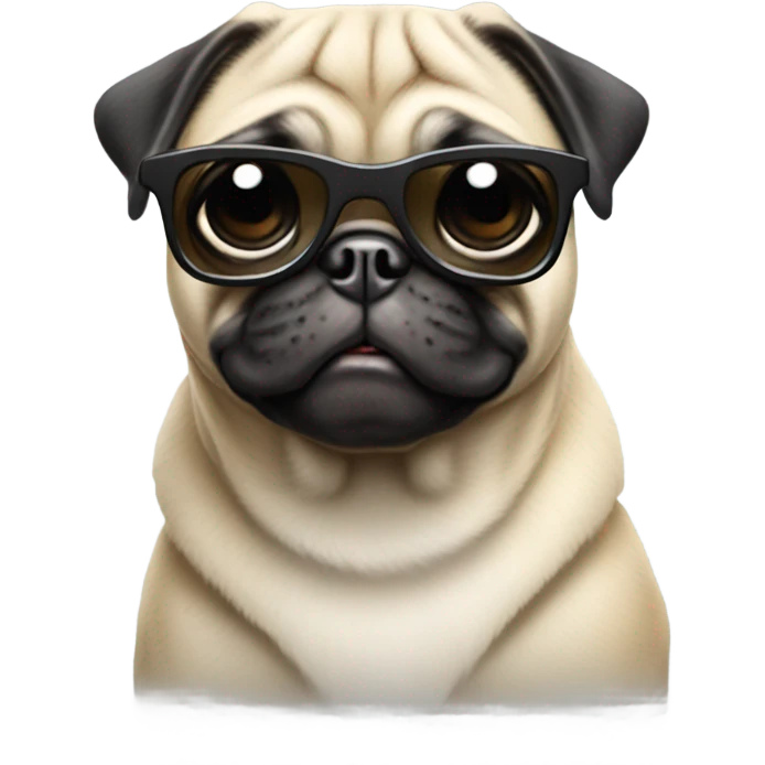 Pug wearing sunglasses emoji