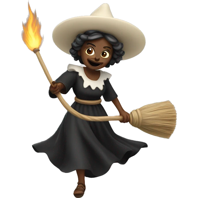 BRUJA BLANCA VOLANDO Y SENTADA EN SU ESCOBA emoji