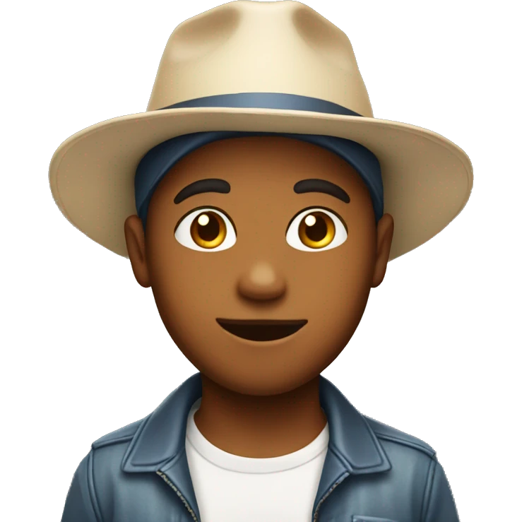 a boy with a hat and milkshake emoji