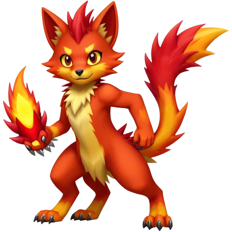 Edgy colorful anthro fursona Fakemon emoji