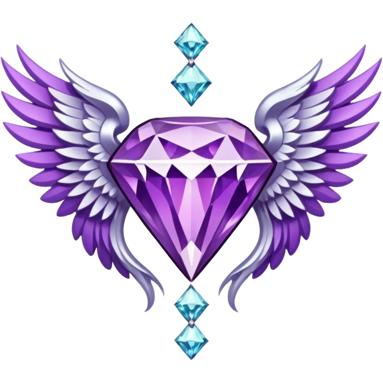 diamond emblem with white wings and purple diamond in the middle emoji
