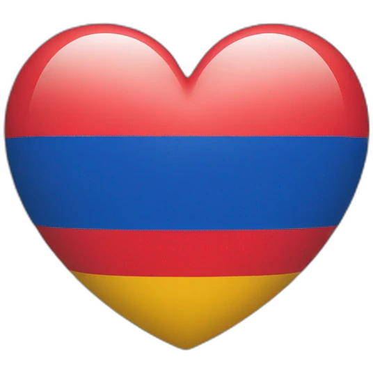 heart with the flag of Armenia and Central Africa inside emoji