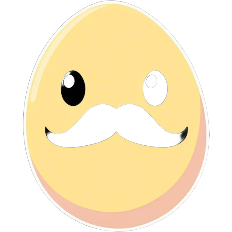 Egg with a mustache emoji