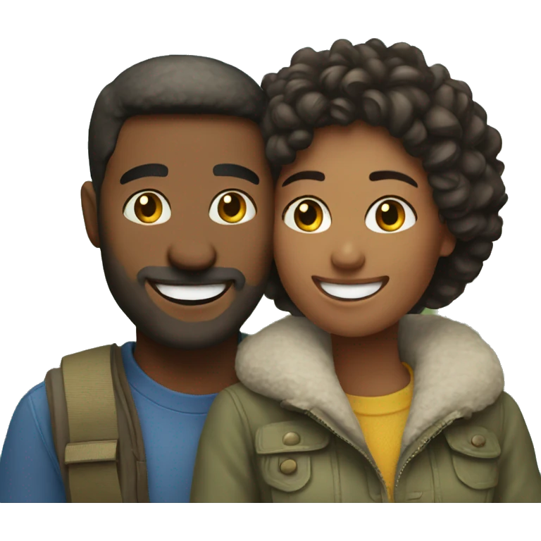 smiling couple outdoors together emoji
