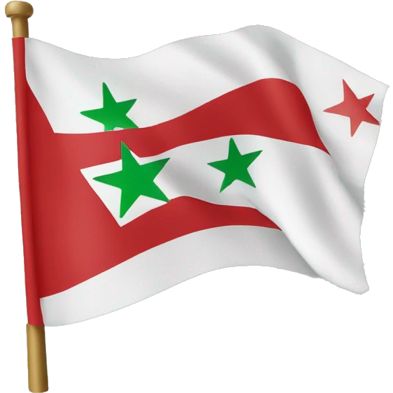 Independent free Syria flag with 3 red stars in the middle emoji