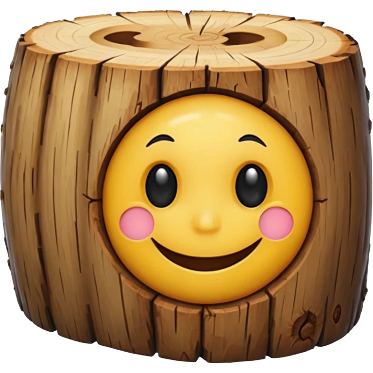 a log emoji with a small, cute smiley face emoji