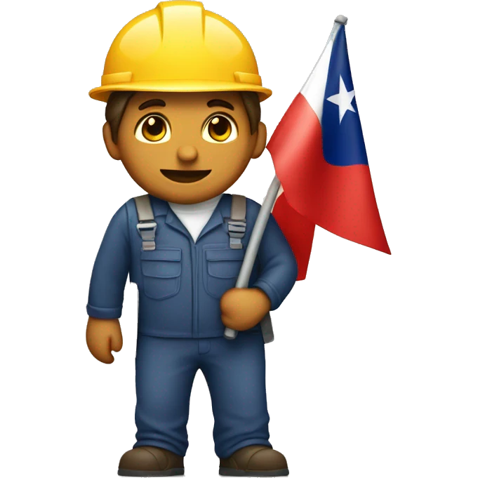 worker with the flag of chile emoji