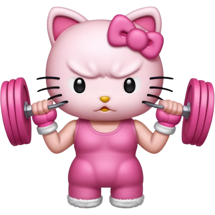 Hello kitty with muscles  emoji