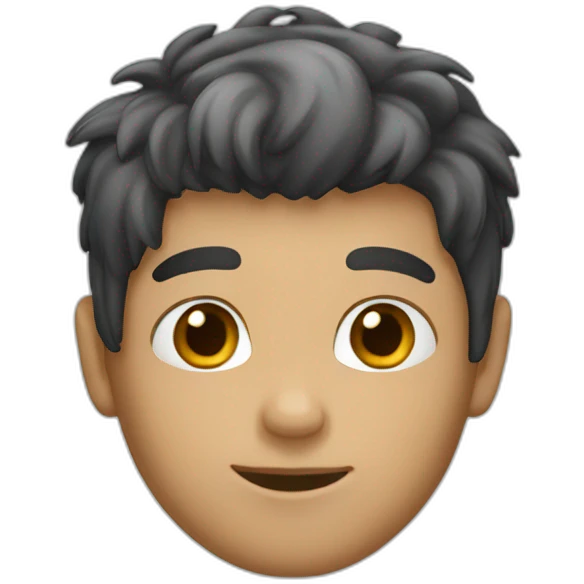 Black and white hair boy emoji