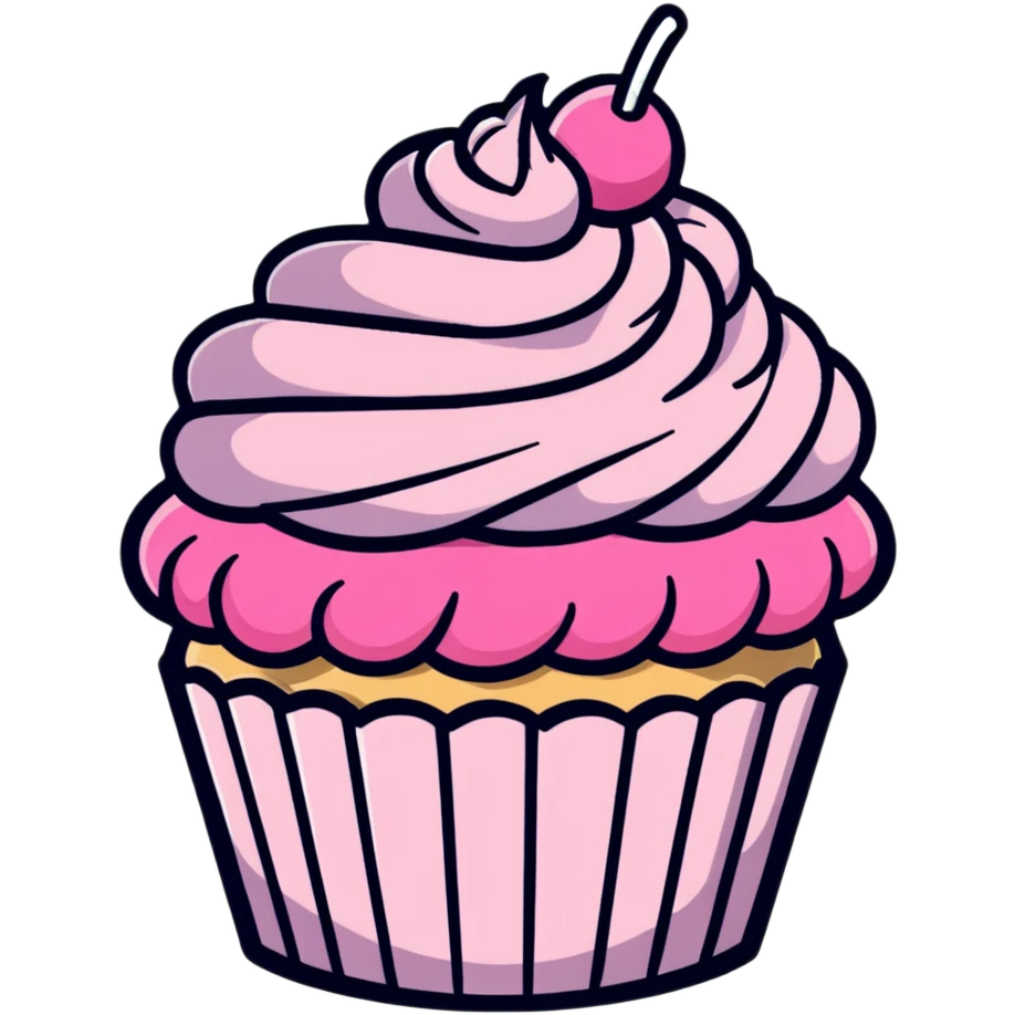 cupcake with pink icing emoji