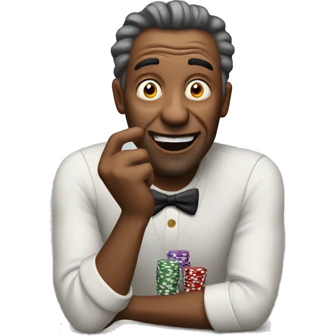 Crazy man gambling emoji