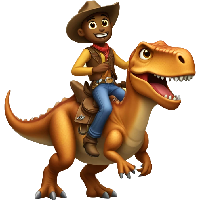 Cowboy riding dinosaur emoji