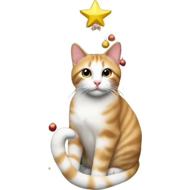 Cat Christmas tree  emoji
