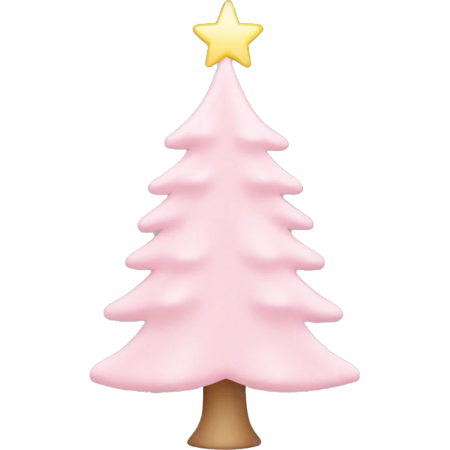 Light Pink Christmas tree with no visible trunk and a white star on top emoji