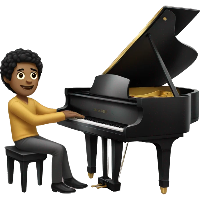 pair skin and black hair man playing grand piano emoji