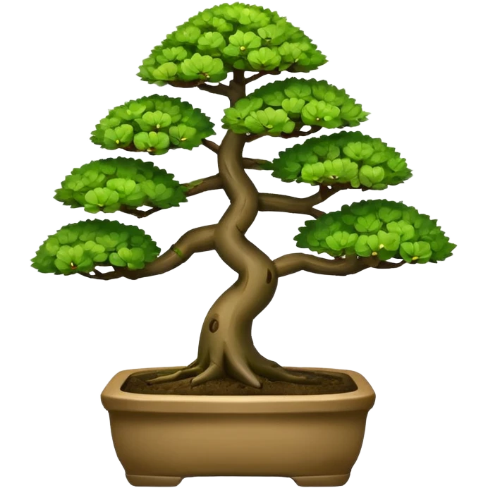 bonsai tree with a cute happy expression emoji style emoji