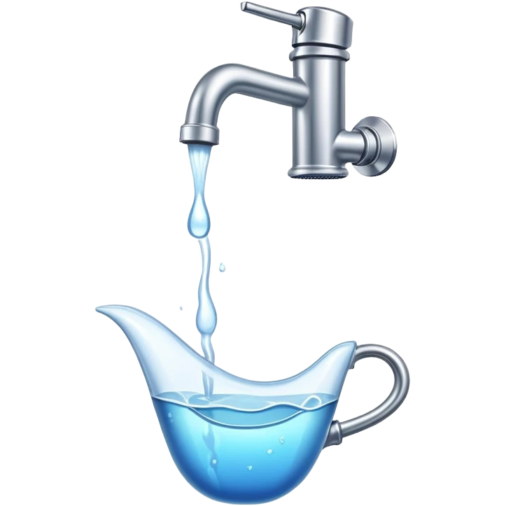 water is pouring from the faucet emoji