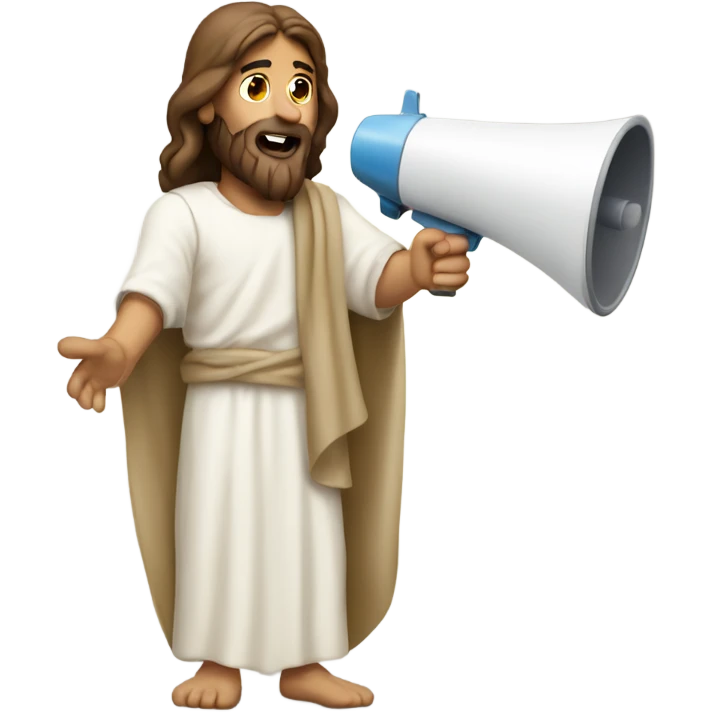 Jesus with a megaphone emoji