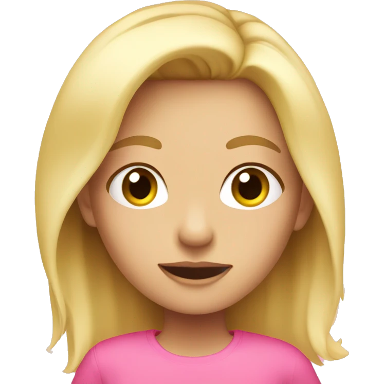 Blonde girl in the pink bad emoji