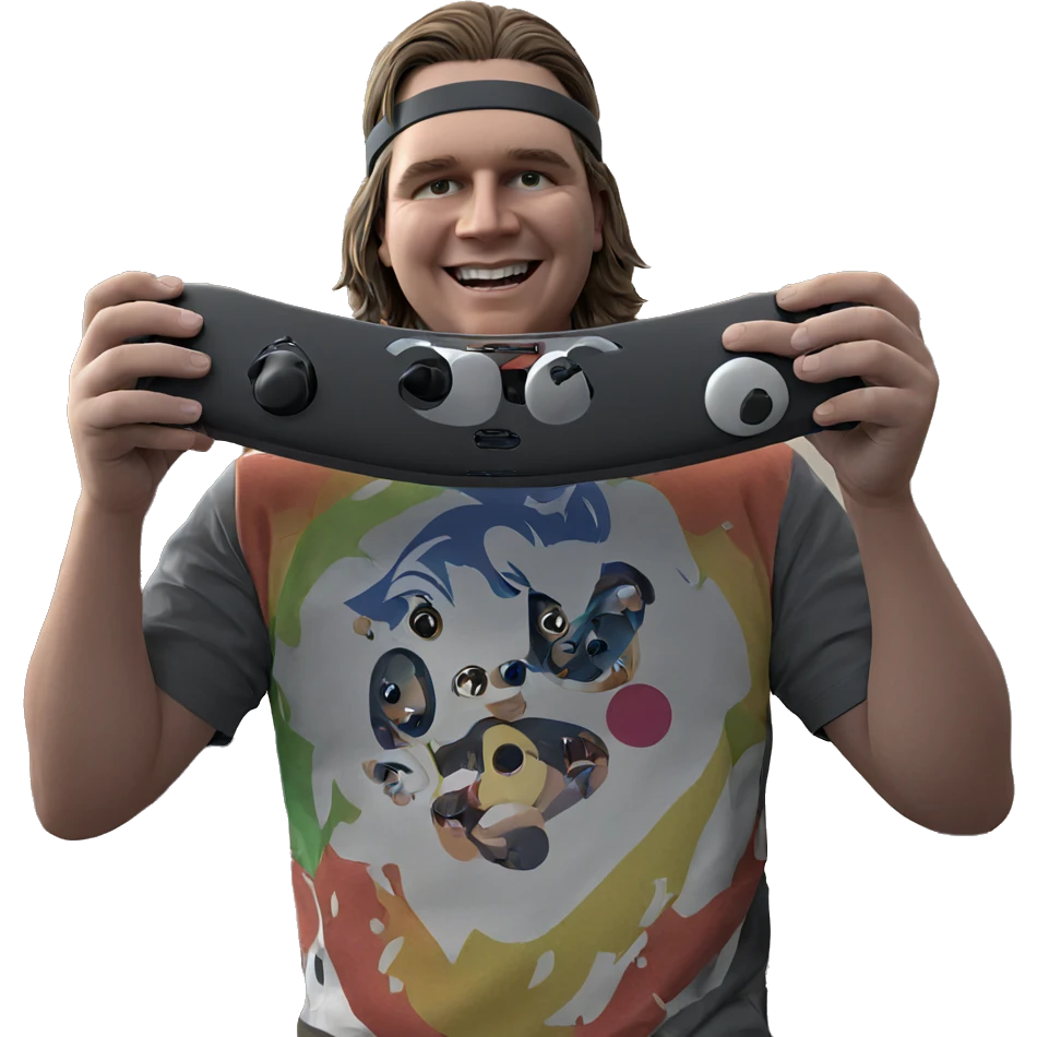 boy smiling with game console emoji