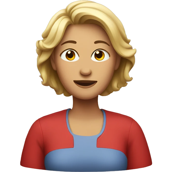 Mom with a red shirt emoji