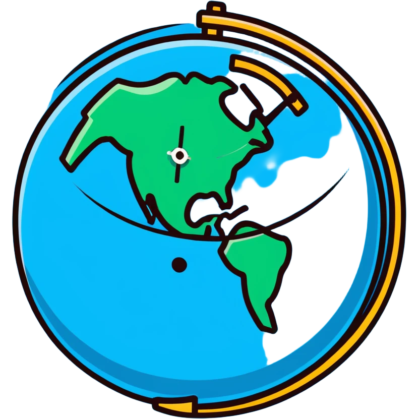 Earth globe with a small clock in the bottom corner emoji