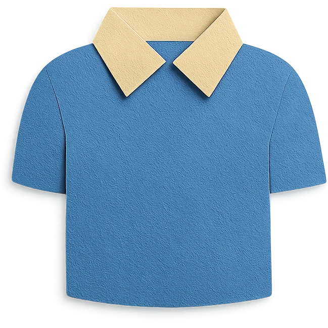 blue shirt in paper craft style emoji