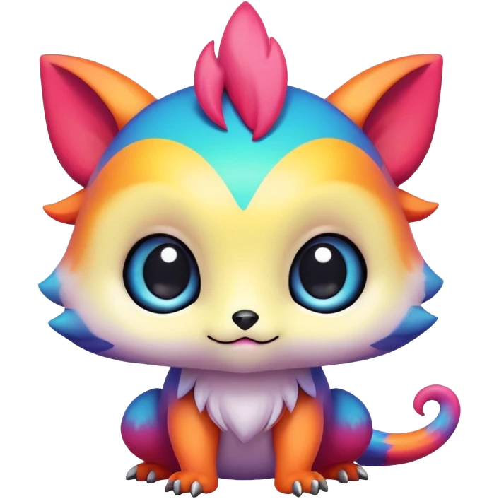Colorful vibrant chibi Fakémon-creature emoji