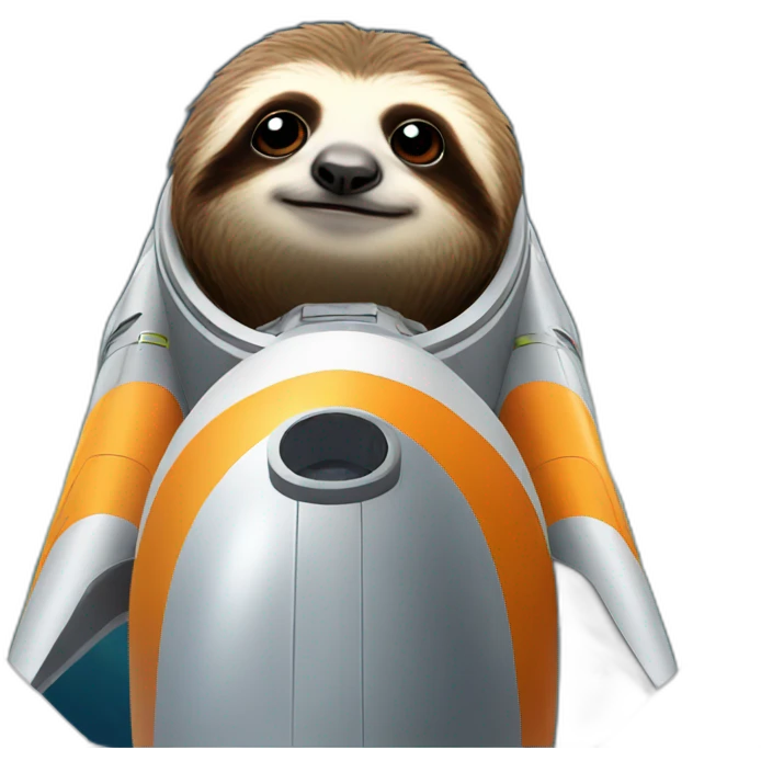 sad sloth on a rocket emoji