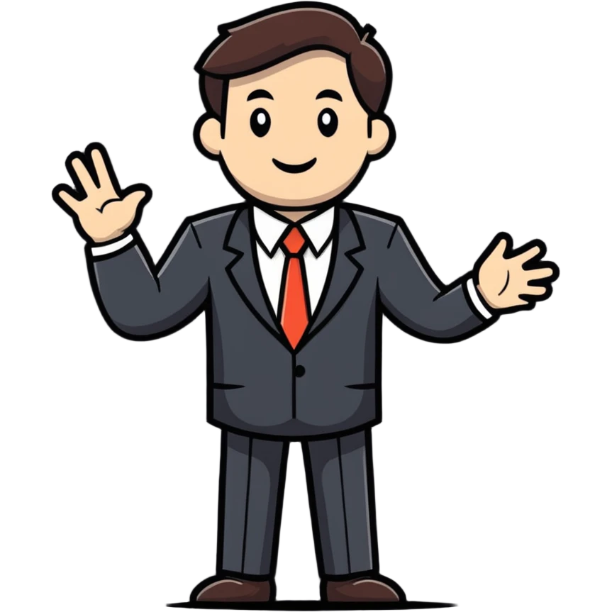 a TV man in a business suit, playful style emoji
