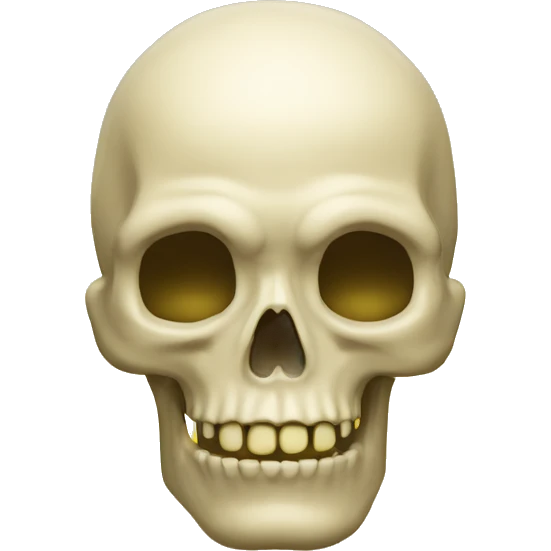 un squelette realistesur un fond jaune emoji