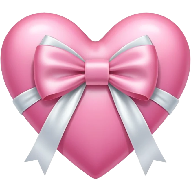 Pink heart with white bow  emoji